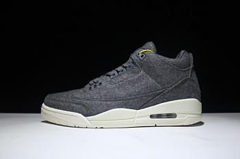 AIR JORDAN 3 RETRO WOOL DARK GREY 854263-004 MENS SHOE