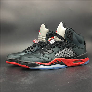 Air Jordan 5 Satin Bred Black University Red 136027-006