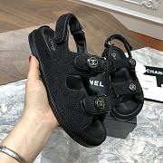 Chanel Sandals With Chain in Black - 3