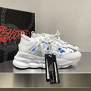 Versace Chain Reaction Trainers Blue Flowers Pattern - 2