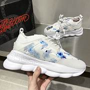 Versace Chain Reaction Trainers Blue Flowers Pattern - 3