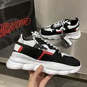 Versace Chain Reaction Trainers Black Red  - 6