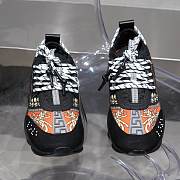 Versace Chain Reaction Trainers Black Orange Pattern - 3