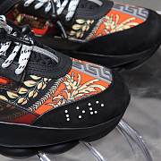 Versace Chain Reaction Trainers Black Orange Pattern - 6