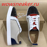 Christian Louboutin Louis Junior Spikes Orlato Flat Red Blue - 6