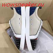 Christian Louboutin Louis Junior Spikes Orlato Flat Red Blue - 2