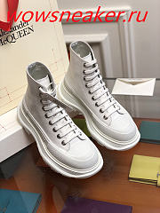 Alexander McQueen Tread Slick Lace Up Boot White - 3