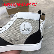 Christian Louboutin Lou Spikes Orlato Flat Black and White  - 2