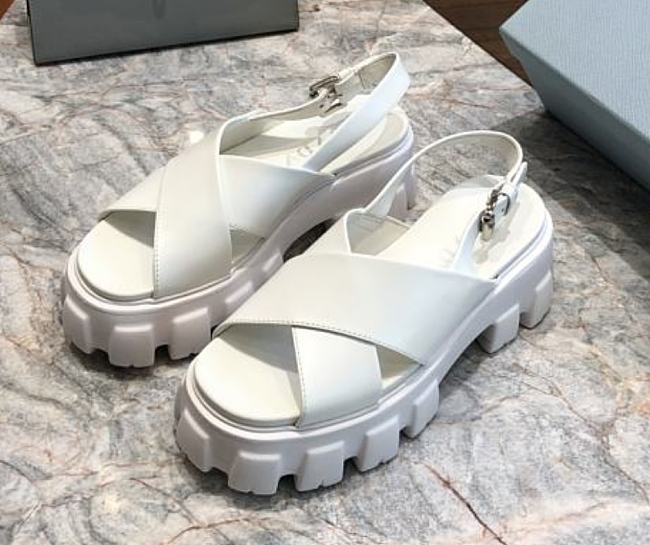 Prada Sandals White Monolith Padded Nappa - 1