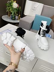 Prada Strapped Pouch Combat Boots Black and White - 3