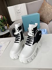 Prada Strapped Pouch Combat Boots Black and White - 5
