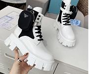 Prada Strapped Pouch Combat Boots Black and White - 1
