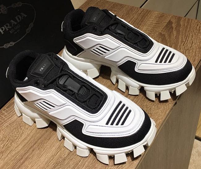 Prada Cloudbust Thunder Black and White Sneakers - 1