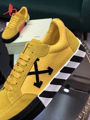 Off-White Vulcanized Leather Low Top Sneaker Yellow - 6