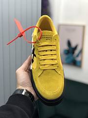 Off-White Vulcanized Leather Low Top Sneaker Yellow - 5