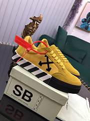Off-White Vulcanized Leather Low Top Sneaker Yellow - 3