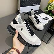 Chanel Low Top Trainer Velvet Black Black and White - 2