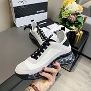 Chanel Low Top Trainer Velvet Black Black and White - 3