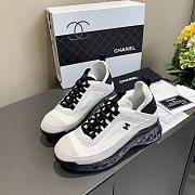 Chanel Low Top Trainer Velvet Black Black and White - 4