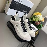 Chanel Low Top Trainer Velvet Black Black and White - 5