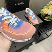 Chanel Women's Orange Low Top Logo Sneaker - 3