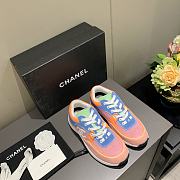 Chanel Women's Orange Low Top Logo Sneaker - 5