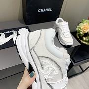 Chanel Women's White Low Top Logo Sneaker - 5