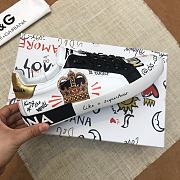 Dolce & Gabbana Portofino Sneakers in Printed Nappa Calfskin with Patch White - 3