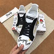 Dolce & Gabbana Portofino Sneakers in Printed Nappa Calfskin with Patch White - 6
