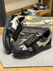 Valentino Garavani Rockrunner Metallic Camouflage-Print Sneakers Black YS0723NTA - 2