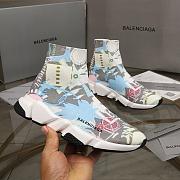 Balenciaga Speed Clear Sole Pattern Blue Pink - 4