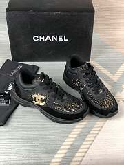 Chanel Low Top Trainer Black and Gold - 2