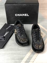 Chanel Low Top Trainer Black and Gold - 5