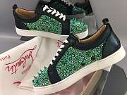 Christian Louboutin Louis Junior Pik Pik Strass Flat Black Green - 5