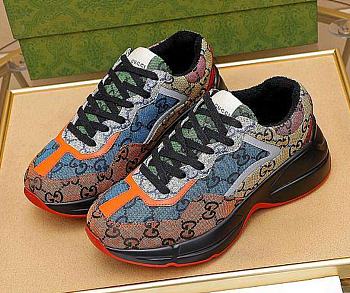Gucci Women's Yellow Rhyton GG Multicolor Sneaker
