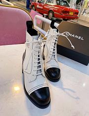 Chanel Ankle Boots Shiny Calfskin Black and White - 3