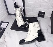 Chanel Ankle Boots Shiny Calfskin Black and White - 2