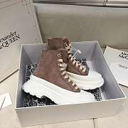 Alexander McQueen Tread Slick Lace Up Boots High Top Chestnut Fur Lining - 5