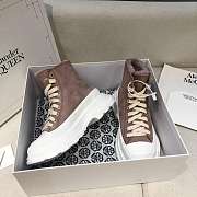 Alexander McQueen Tread Slick Lace Up Boots High Top Chestnut Fur Lining - 4