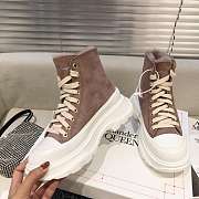 Alexander McQueen Tread Slick Lace Up Boots High Top Chestnut Fur Lining - 2