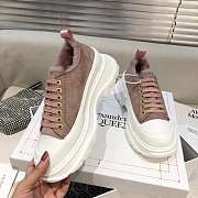 Alexander McQueen Tread Slick Lace Up Boots Low Chestnut Fur Lining - 3