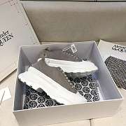 Alexander McQueen Tread Slick Lace Up Boots Low Grey Fur Lining - 3