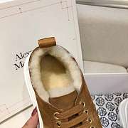 Alexander McQueen Tread Slick Lace Up Boots Low Puce Fur Lining - 6