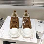 Alexander McQueen Tread Slick Lace Up Boots Low Puce Fur Lining - 5