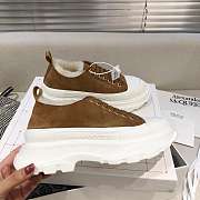 Alexander McQueen Tread Slick Lace Up Boots Low Puce Fur Lining - 3