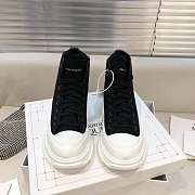 Alexander McQueen Tread Slick Lace Up Boots High Top Black White Fur Lining - 6