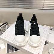 Alexander McQueen Tread Slick Lace Up Boots Low Black White Fur Lining - 5