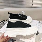 Alexander McQueen Tread Slick Lace Up Boots Low Black White Fur Lining - 2