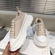 Alexander McQueen Tread Slick Lace Up Boots Low Beige Fur Lining - 5