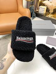 Balenciaga Furry Slide Black White 654261W2DO11096 - 6